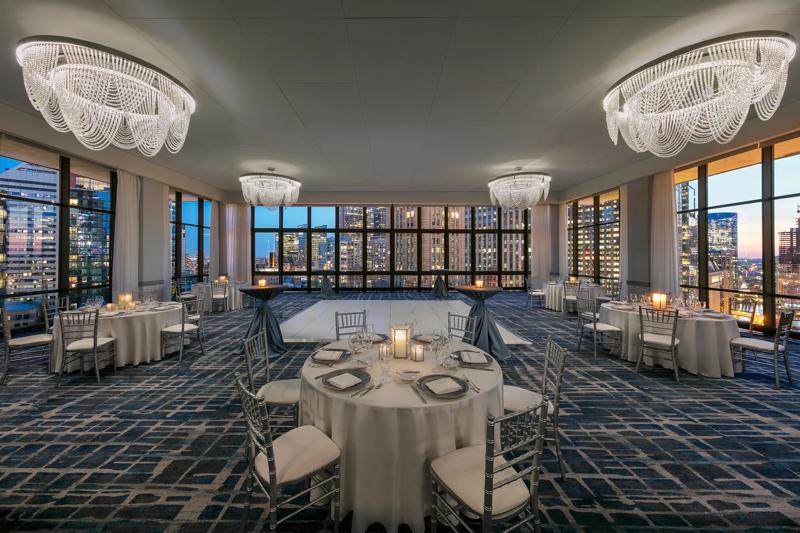 The set up for the penthouse for an evening reception