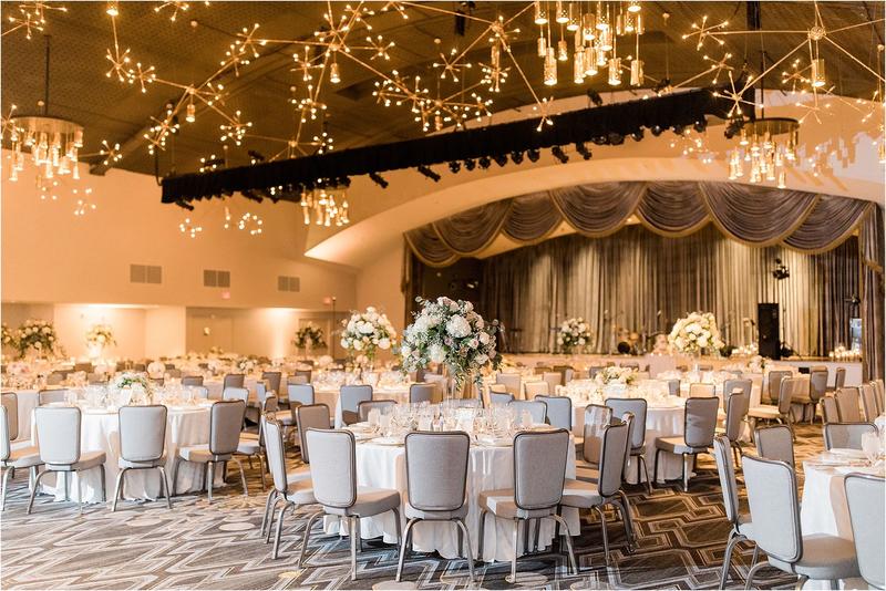 The Khorassan Ballroom set up for an elegant wedding reception