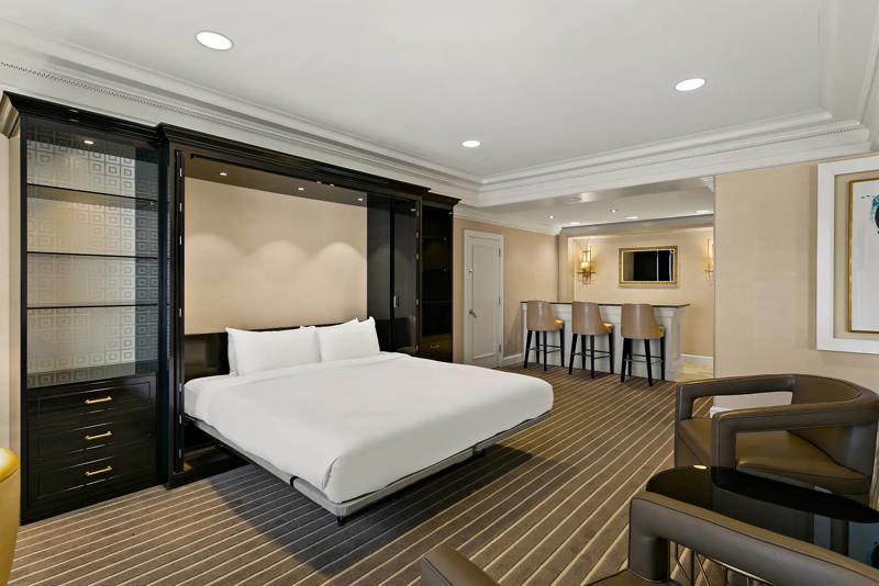 The bedroom of the Presidential Suite