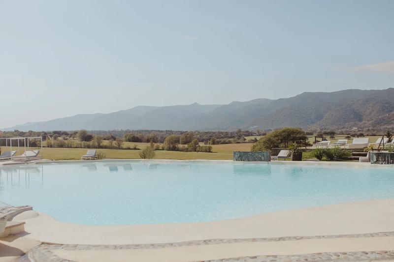 A view of the exterior pool of the hotel