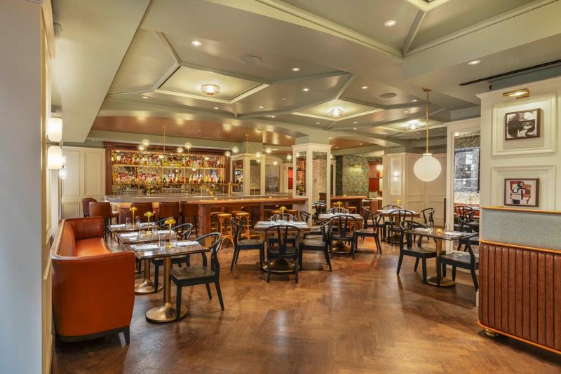 The interior dining area of the Parliament Restaurant