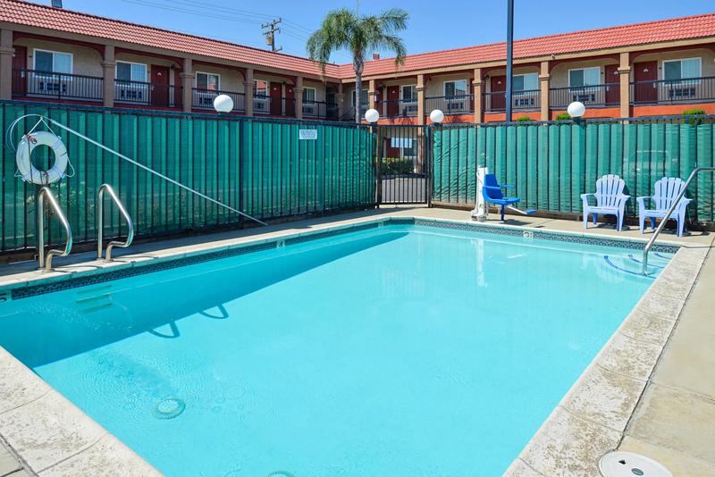 The view of the hotel pool