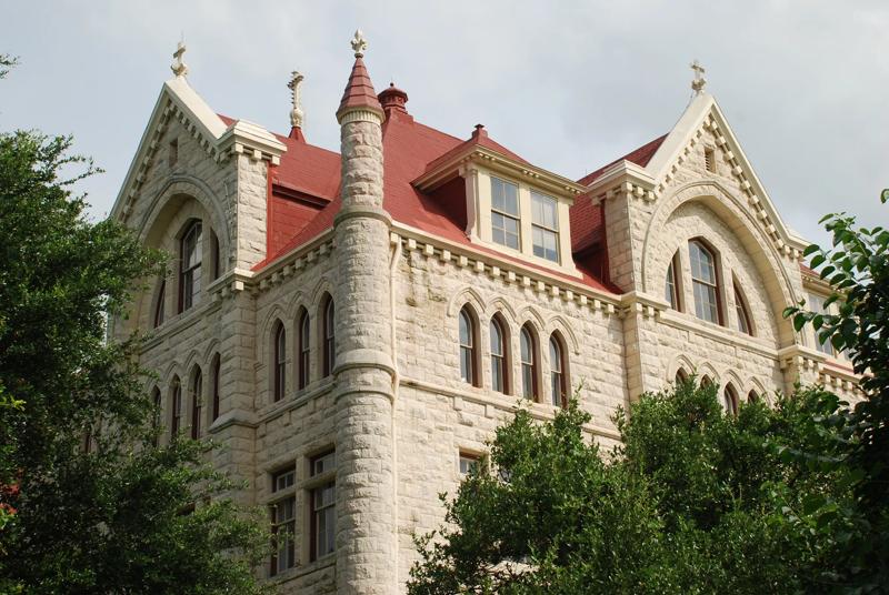 The University of Saint Edwards main building ws built in the 1800's in a gothic stule of architecture.