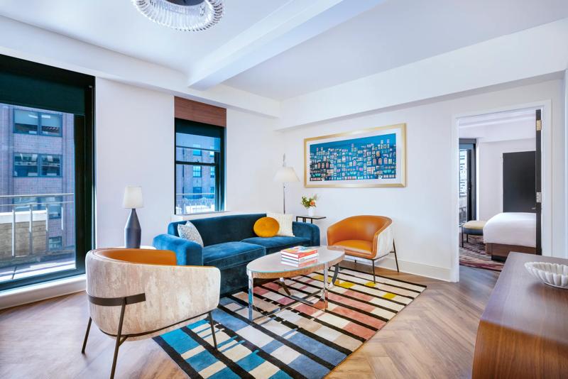 The living room of a king suite