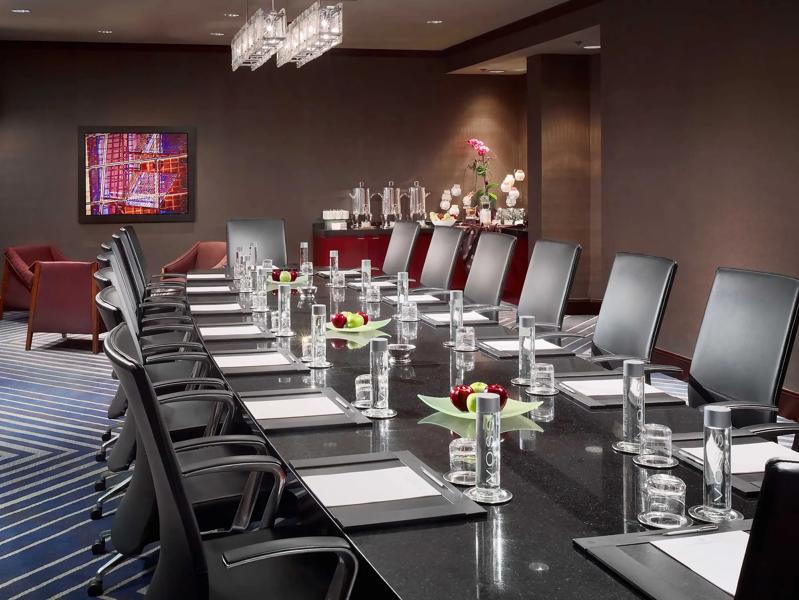 An angled view of the Chairmans Boardroom meeting space