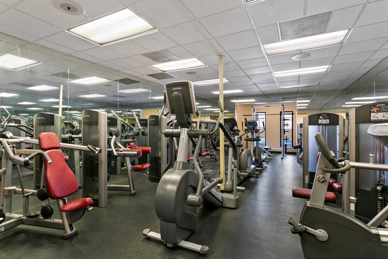The fitness center in the hotel