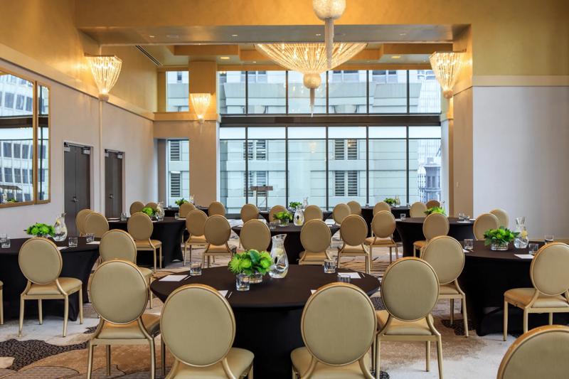 The table rounds set up in the Gallery Ballroom