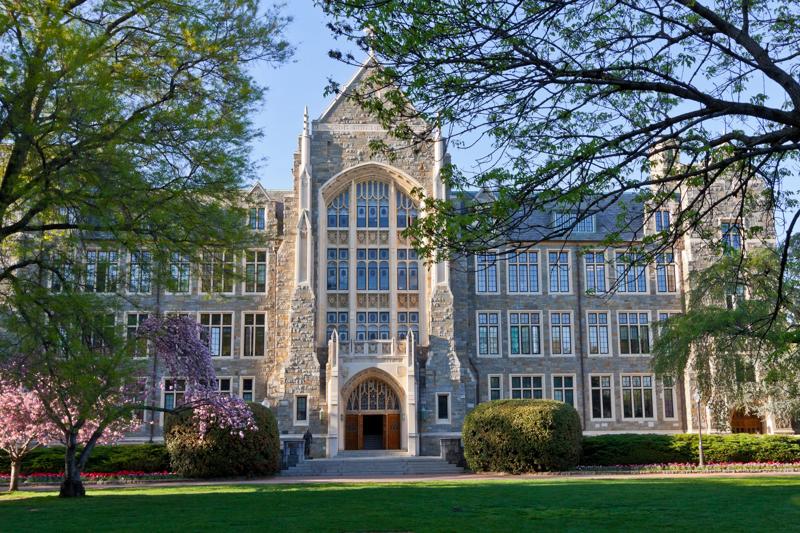 "White-Gravenor Hall of the Georgetown University, Washington DC, lit by an early evening sun."